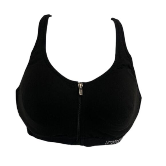 VICTORIA'S SECRET Knockout Black White 2 In 1 Sports Bra Front Closure Size 36C - Picture 13 of 13